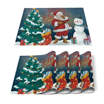 China Sustainable Hot Sale Designed Christmas In 4 Piece Sets Place Mat For Family And Friends for sale