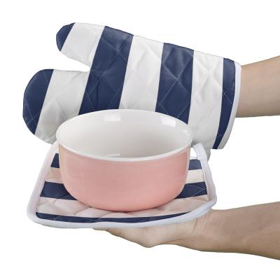 China Custom Printing Baking Glove Heat Resistant Home Kitchen Glove Minimalist BBQ Glove for Oven for sale