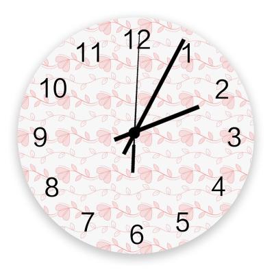 China Antique Style Modern Clock Simple Style 3d Flower Pink Wall Clock For Home Decor for sale