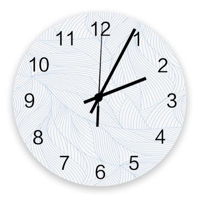 China Wholesale Modern Design Antique Home Decor Style Leaf Digital Simple Geometric Wall Clock for sale