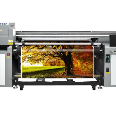 China Garment Shop Mimage Universal UV Hybrid Roll To Roll Printing Machine With Flatbed Printer LED 1800mm / 6 Feet Making for sale