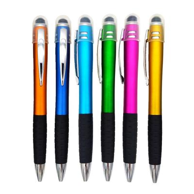 China Custom Funtion Mobile LED Pen Promotional Gift Glow Logo Touch Ballpoint Pen Magic Lighting Pen With Light Logo for sale