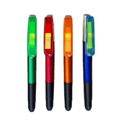 China Promotional Plastic Stylus Stationery Promotion Pen Custom Multifunctional Ballpoint Pen Highlighter Bar With Sticker for sale