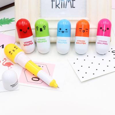 China Cute Novelty Promo Lovely Mini OEM Vitamin Pill Ballpoint Pen Pil for sale