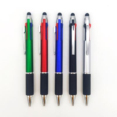 China The stylis outstanding plastic promotional pen 4 in one color ink kleur ballpen brand 4 color 4 in 1 stylus pen 4 colors luxury for sale