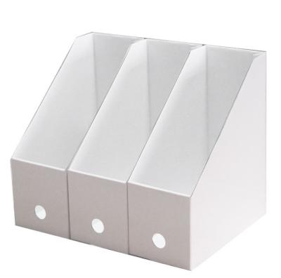 China Eco-Friendly Recyclable Plain Color Folding Storage Paper Archive Box Book Magazine Document Paper Holder for Office and Household for sale