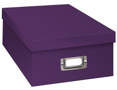 China Recyclable high quality classic purple storage boxes with easy carry handle in different color for sale