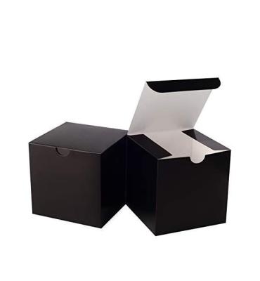 China Amazon Recyclable Hot Selling Logo Printed Small Square Craft Black Paper Boxes Packaging Custom Logo for sale