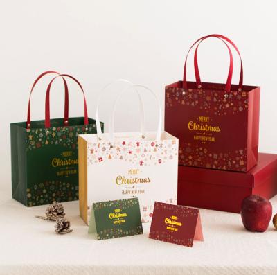 China Eco-friendly Recycled Materials Craft Kraft Paper Christmas Paper Gift Biodegradable Handy Bag for sale