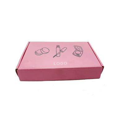 China Recyclable Custom Logo Corrugated Box Pink Mailer Shipping Cardboard Apparel Packaging Box for sale