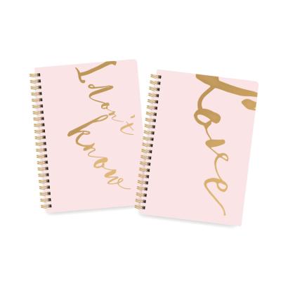 China High Quality Rose Gold Letter Spiral Notebook A5 Spiral Notebook Notebook for sale