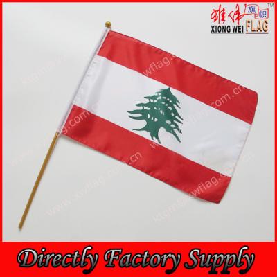 China High Quality FLYING Flagpole 30x45cm Lebanon Bamboo Hand Held Flag for sale