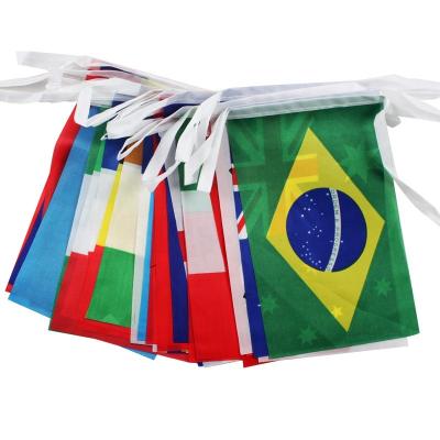 China Euro 32 World Cup Team String Flag Polyester Flag Europe Country Cup Hanging Qualifying Country Flag for sale