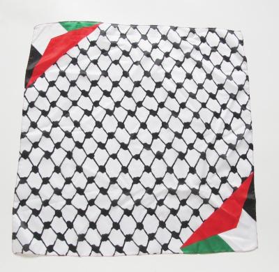 China Cheap Satin Grid Printed Palestine Flag Bandana for sale