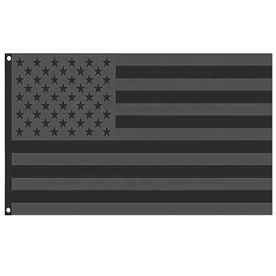 China Travel Agency All Black American Flag 3x5 Ft USA Flag Blackout Brass USA Flag Snipers Tactical Black Flag Heavy Duty for sale