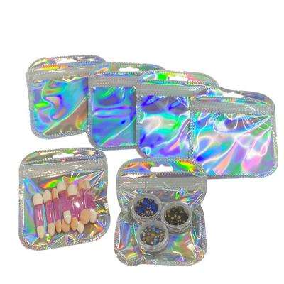 China Moisture Proof Plastic Zipper Decals Packing Bag Rainbow Color PE Package Bags Pearl Clear Film Plastic Self Seal Packaging Bag for sale