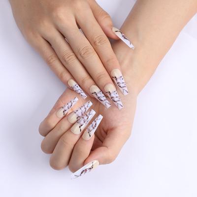 China 2021 New Style Eco-friendly Ballerina Good Quality Full Coverage Artificial Press On Nails Private Label for sale