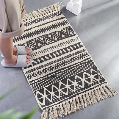 China Long Yinzam Style Bedroom Bedside Coffee Table Foot Cover Ethnic Tassel Washable Living Sofa Rugs Dirt Resistant Bohemian Rugs for sale