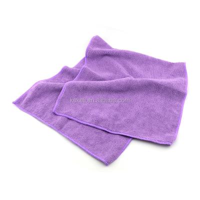 China QUICK DRY Purple Microfiber Cloth Material And Simple Pattern Dyed Quick Dry Towel for sale