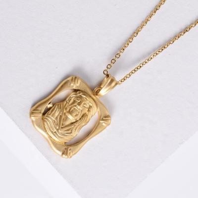 China Popular Jewelry Gold Hip Hop Jesus Head Jewelry HS Pendant Necklace FASHIONABLE Stainless Steel Pendant for Men and Women Chain for sale