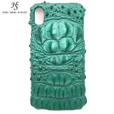 China Custom Luxury Crocodile HS-PC07 Leather Protective Phone Case in Genuine Crocodile Leather for sale