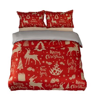 China 2021 Luxury Christmas Duvet Cover Sets Polyester Anti-Static Bedding Set Designer for sale