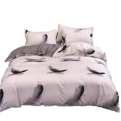 China Cheap Price Wholesale Home Textile Anti-Static King 3Pc Size Polyester Bed Sheet Soft Drop Ship Sets Bedding, Feather Bedding Set for sale