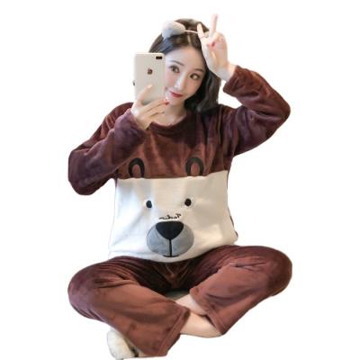 China QUICK DRY Women Pajamas Sets Autumn Winter Pajamas Flannel Warm Women Sleepwear Ladies Sleepwear Female Home Wear for sale