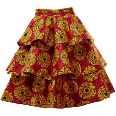 China 2022 Summer High Quality African Fashion Knee Length Polyester Skirt for sale