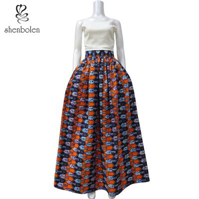 China Custom Women's Long Skirt Anti-wrinkle Colorful African Print Dress for sale