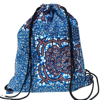 China African Unisex Wax Print Handbag Drawstring Backpack Fashion Style Bags Traditional Bags for sale