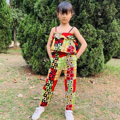 China Wholesale Cotton Summer Kid Outfits Sets Girls Two Piece Sets Suspender Layered Top And Pants for sale