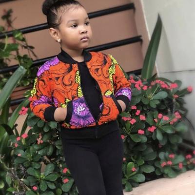 China Lovely long sleeve girl's popular African print jacket jacket Ankara open jacket child's viable hot placket apparel for sale