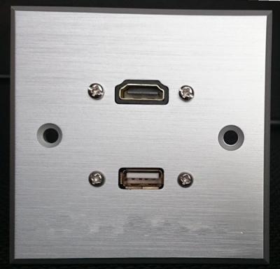 China Placa de parede da liga de alumínio de HDMI & de USB, soquete de parede para o hotel/home bondes à venda