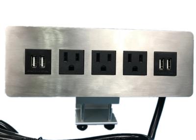 China Edge Mount Desktop Power Outlet With USB 4 Port ,3 Outlet Power / Data Distribution Unit for sale