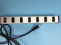 Aluminum Shell Italian Power Strip 6 Way With Surge Protector