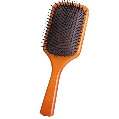 China Private Label Waterproof Palette Smooth To Straighten Detangling Extension Natural Beech Wood Beard Comb Tangle Remover Hair Brush for sale