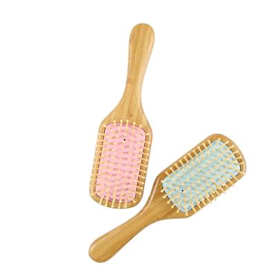 China High Quality Waterproof Wooden Comb Scalp Paddle Massager Bamboo Hair Duct Sweeps Hair Care Beauty Massager Brush for sale