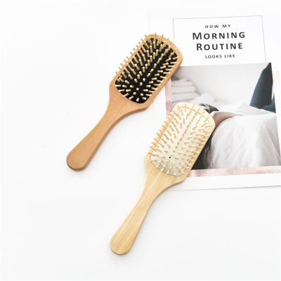 China Hot Sale Waterproof Medium Engrave Square Cushion Airbag Massage Grass Tree Wooden Hair Comb Paddle Extension Detangling Hair Brush for sale