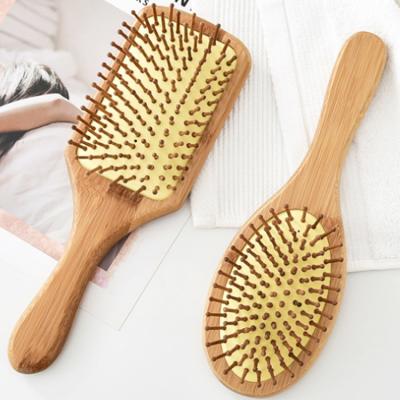 China Home Wholesale Large Square Bamboo Air Cushion Comb Round Head Needle Bamboo Comb for sale