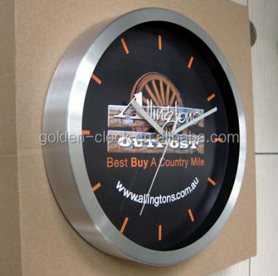 China Metal Home Wall Clock Decoration Aluminum Clock With Custom Clock Face for sale