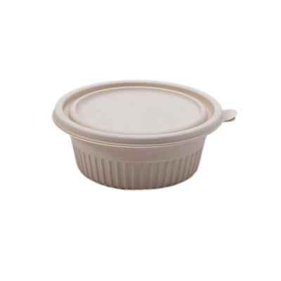 China Disposable Eco-friendly Biodegradable Plastic Bowl Cornstarch Plastic Bowl For Salad With Lids for sale