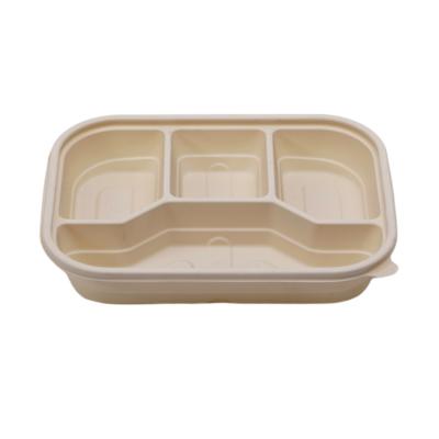 China Customized Biodegradable Logo Biodegradable Plastic Food Packaging Container Lunch Box For Fast Food Caterer for sale