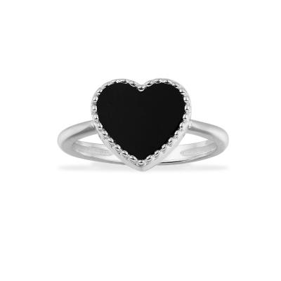 China High Quality Durable Beautiful Ring Heart Ceramic Jewelry 925 Sterling Silver Ring for sale