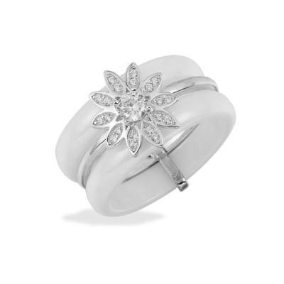 China Romantic High Quality Beautiful Flower Sterling Silver 925 Jewelry Handmade Ring for sale