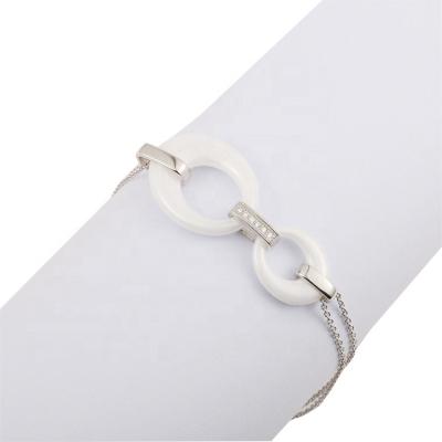 China Durable Factory Wholesale Drop Shape Ceramic 925 Sterling Silver Jewelery Bracelet for sale