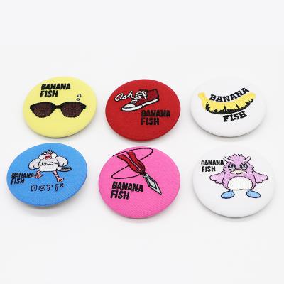 China Clothing 18 Colors Cloth Cotton Sateen Applique Embroidered Pocket Badge Custom For Uniform for sale