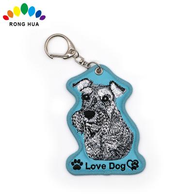 China Popular Customized New Design 3D Embroidery Dog Snake Key Chain for sale