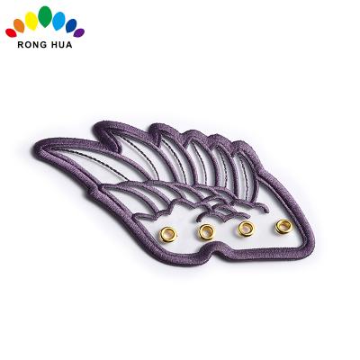 China wholesale custom 3D gold silver color iron on sequin angel wings patch for sale