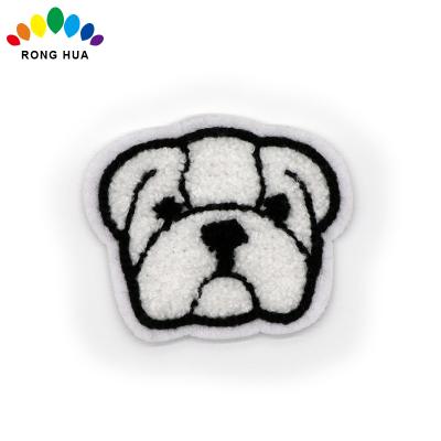 China hot sale custom 3D letters shape iron on embroidery chenille patch for sale